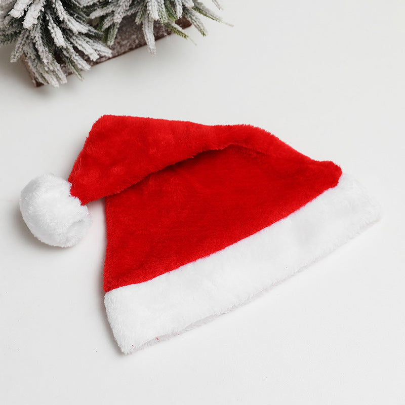 High Quality Santa Claus Hat Red Short Plush For Christmas Cheer
