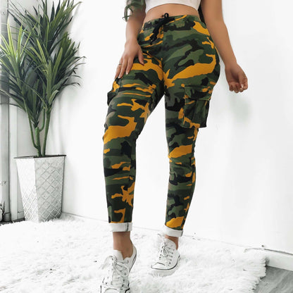 New Ripped Skinny Fit Sport Camouflage Women Pants