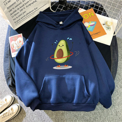 Sporty Cartoon Avocado Hoodie – Cozy, Cute & Quirky!