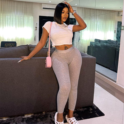 Shorts Crop Top Casual Pink Striped Pajamas 2 Piece Set