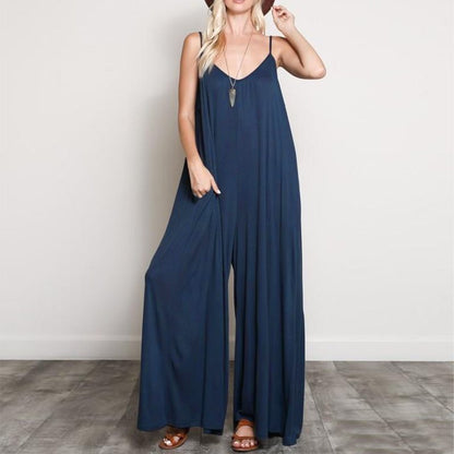 V-Neck Wide-Leg Jumpsuit for Women Plus Size – Breezy Summer & Casual Outfit