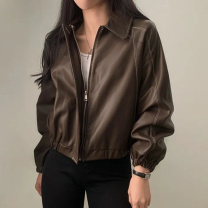 Fashion Leather Bomber Jackets – Coats for Women Casual & Transitional Outfits