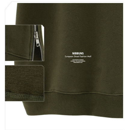 Medium Length Hooded Hoodie with Plush Rabbit Hair – Sweet & Cozy Pullover