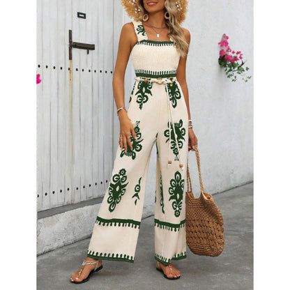 Bohemian Wide-Leg One-Piece Jumpsuit for Women – Breezy Summer & Beach Outfit