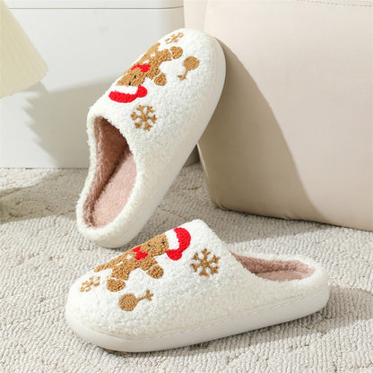 Christmas Fuzzy Snowflake Slippers – Warm Indoor House Shoes