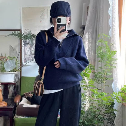 Women's Loose Fit Knit Pullover – Casual Everyday Sweater