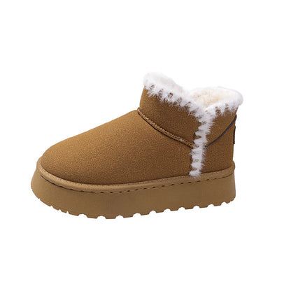Female Plush Insole Suede Snow Boots