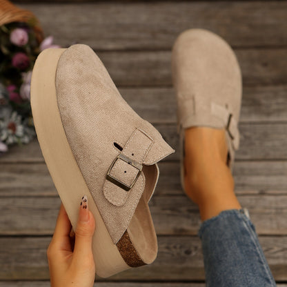 New Crossover Slip On Thick Platform Flat Slippers