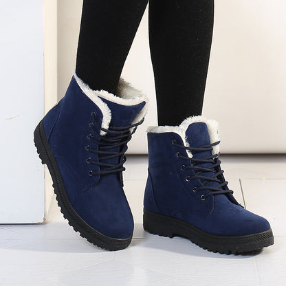 Womens Waterproof Snow Boots Fashion Winter Ankle Boots Lightweight Warm Casual Shoes Black Botas Mujer