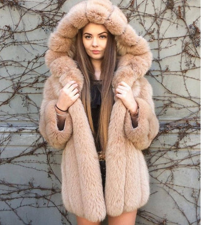 Womens Yeticore Oversized Teddy Coat Plush Faux Fur Hooded Jacket 2025 Autumn Winter Fashion