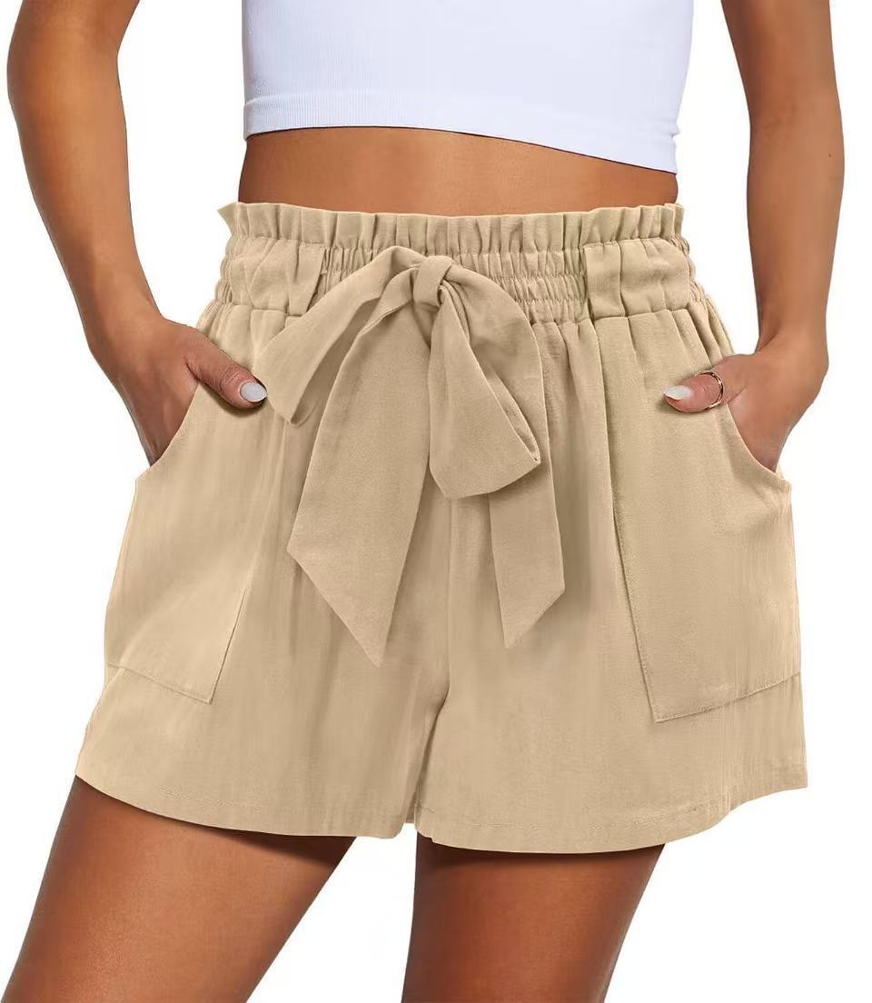 Cotton-Linen Blend Mid-Thigh Shorts Women – Casual Summer Outfit