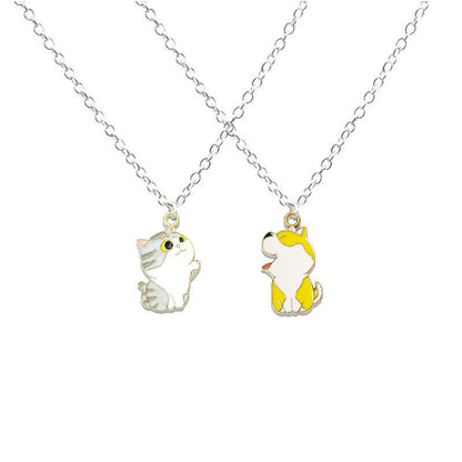 My Sweet Cat Dog Kitten Puppy Shaped Pendant Necklaces