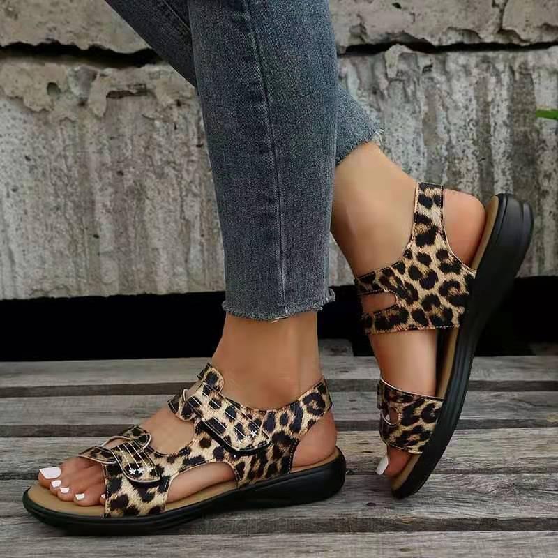 Women S Retro Summer Wedge Sandals Hook Loop Closure Hollow Out Beach Casual Shoes