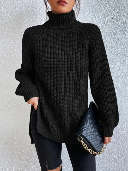 Autumn Winter O Neck Oversized Thick Sweater For Women Loose Cashmere Turtleneck Pullover Long Sleeve Warm Sweater