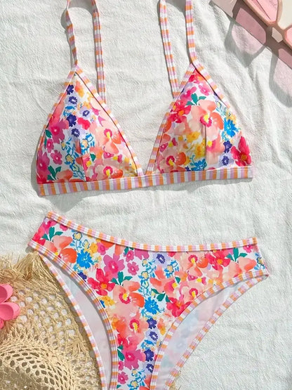 Summer Energy Floral Print Sexy Brazilian Bikini Set