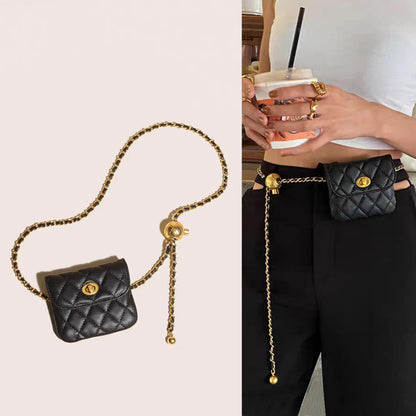 Womens Leather Gold Chain Casual Handbags