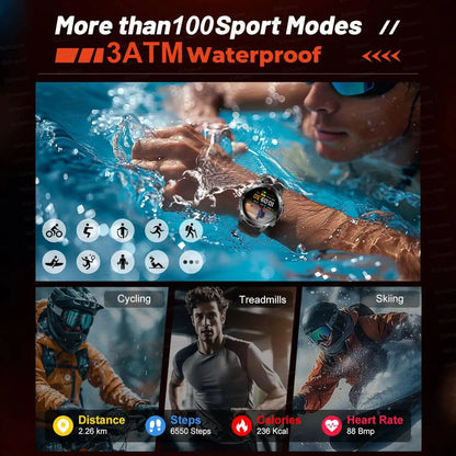 Running Swimming Altimeter Barometer Compass Multi Functional Waterproof Smartwatches