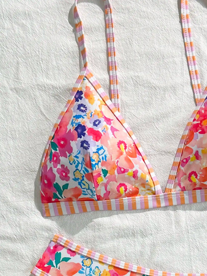 Summer Energy Floral Print Sexy Brazilian Bikini Set