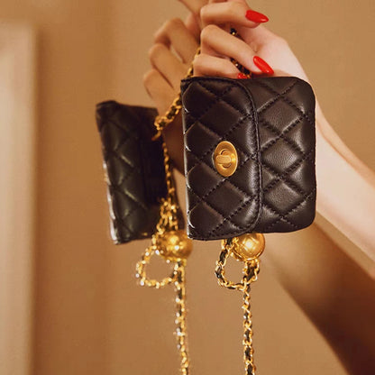 Womens Leather Gold Chain Casual Handbags
