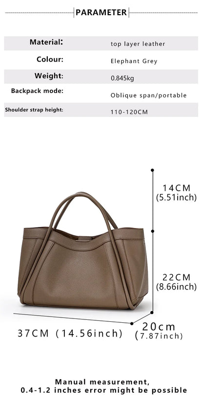 Genuine Leather Elegant Large Capacity Tote Bags