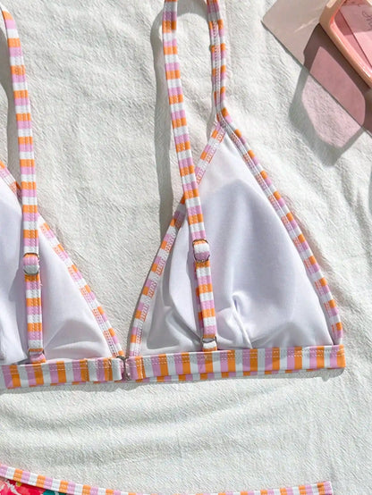 Summer Energy Floral Print Sexy Brazilian Bikini Set