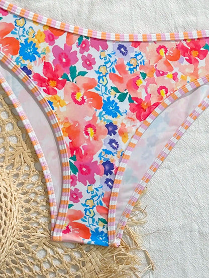 Summer Energy Floral Print Sexy Brazilian Bikini Set
