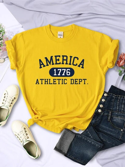 Summer Chill America 1776 Athletic Dept Printed Soft T-Shirts