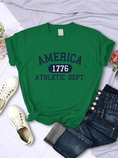 Summer Chill America 1776 Athletic Dept Printed Soft T-Shirts