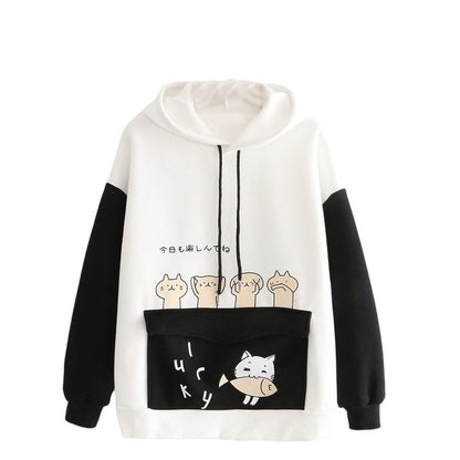 Anime Cat Fish Play Japanese Themed Cool Hoodies