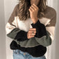 Autumn/Winter Striped Oversized O-Neck Sweater: Loose, Fashionable, All-Match