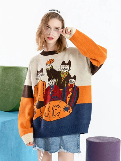 Mr. Cats and Fish American Heritage Cool Sweaters For Women