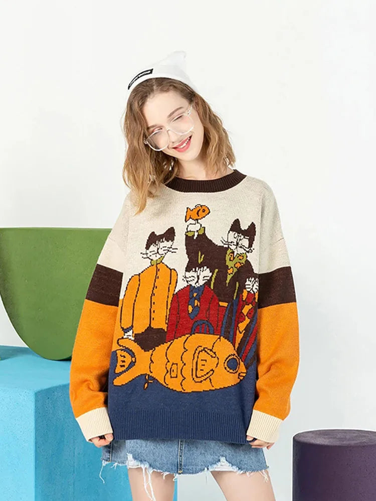 Mr. Cats and Fish American Heritage Cool Sweaters For Women