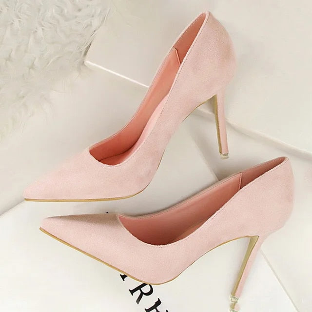 Elegant Pure Colors Pointed Women Pumps Shoes