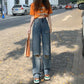 High-Waist Baggy Jeans: Straight Leg, Korean Fashion for Women
