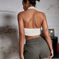Elastic Waist Flap Pocket Cargo Shorts For Women