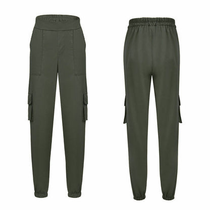 New Womens Casual High Waist Jogger Cargo Pants