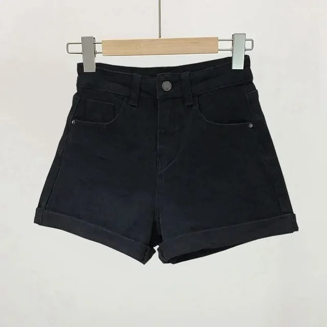 Vintage Style Simple Denim Shorts For Women