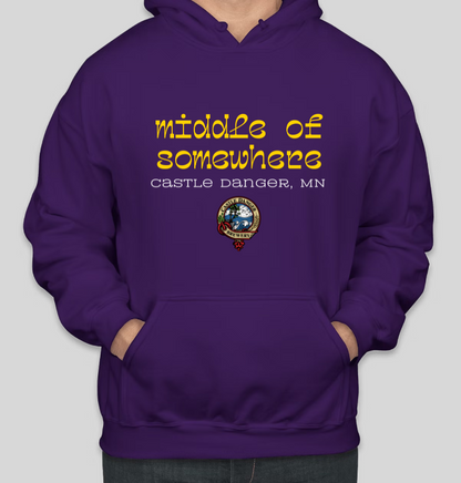 Middle of Somewhere Minnesota Slogan Printed Hoodies