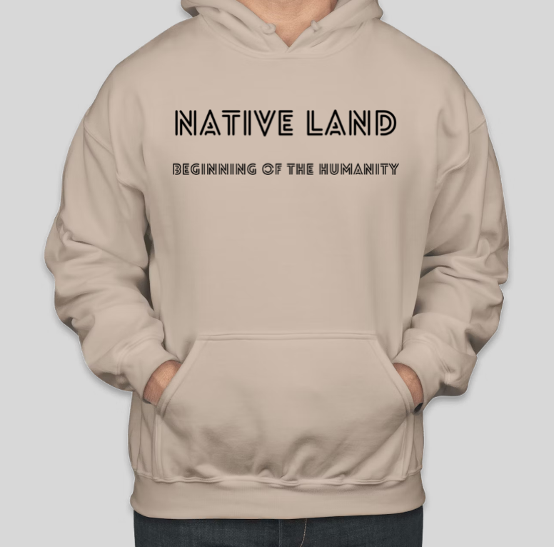 NATIVE LAND Letter Printed Cool Cotton Hoodies