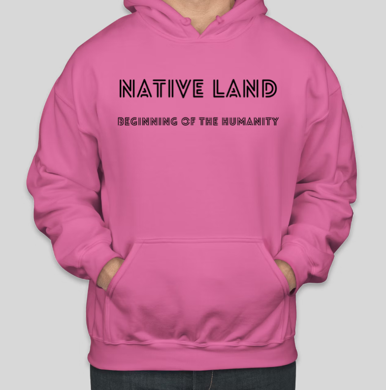 NATIVE LAND Letter Printed Cool Cotton Hoodies