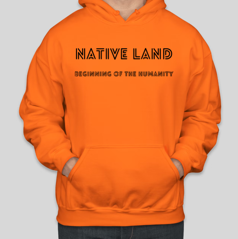 NATIVE LAND Letter Printed Cool Cotton Hoodies