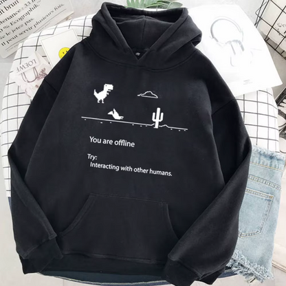 Google Chrome Disconnect Internet Page Game Print Women's Hoodies