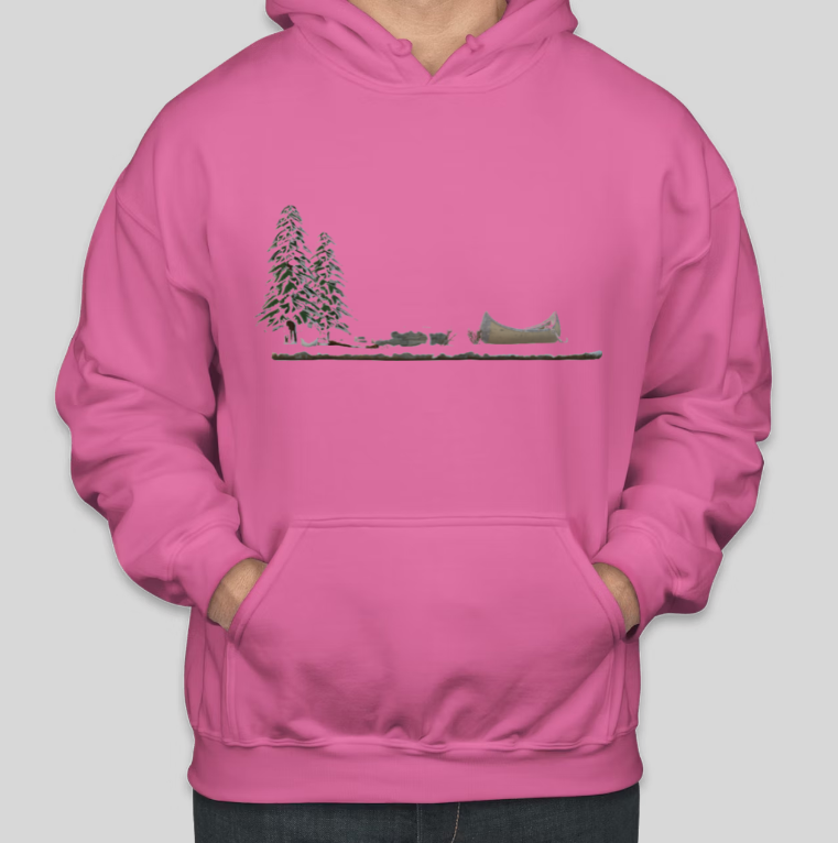 Lake Side in Winter North Shore Printed Cool Cotton Hoodies