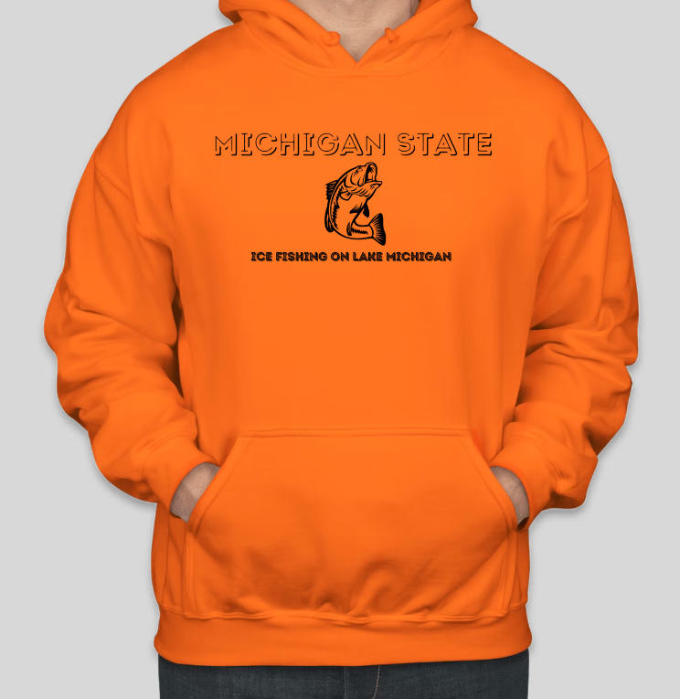 Ice Fishing on Lake MICHIGAN Printed COTTON Casual Hoodies