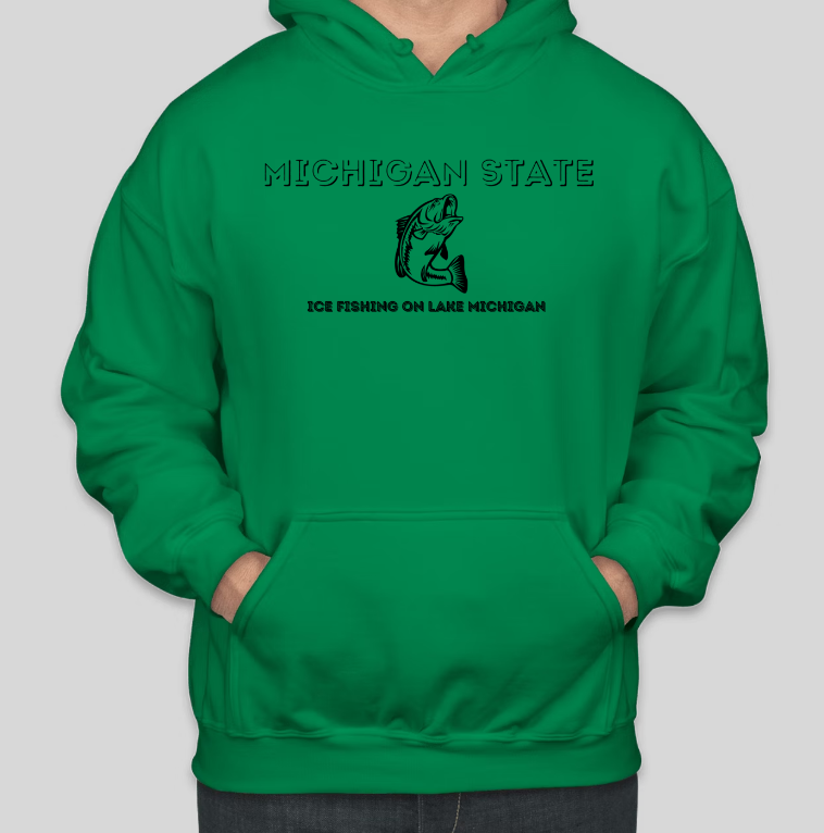 Ice Fishing on Lake MICHIGAN Printed COTTON Casual Hoodies