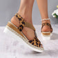 Leopard Print Metal Decoration Women Sandals