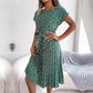 Summer Spring Style Women Floral Pleated A Line Long Dress