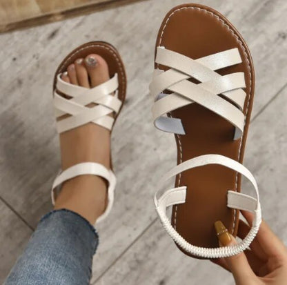 Sun-Kissed Strides: Roman Strap Sandals