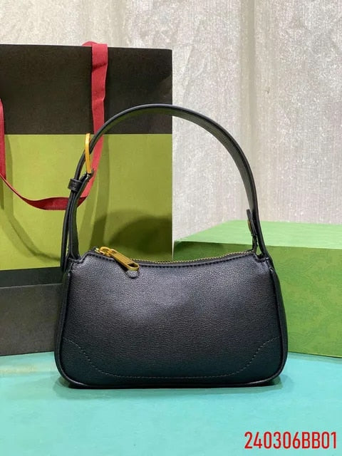 Genuine Leather Buckle Handle Luxury Handbags