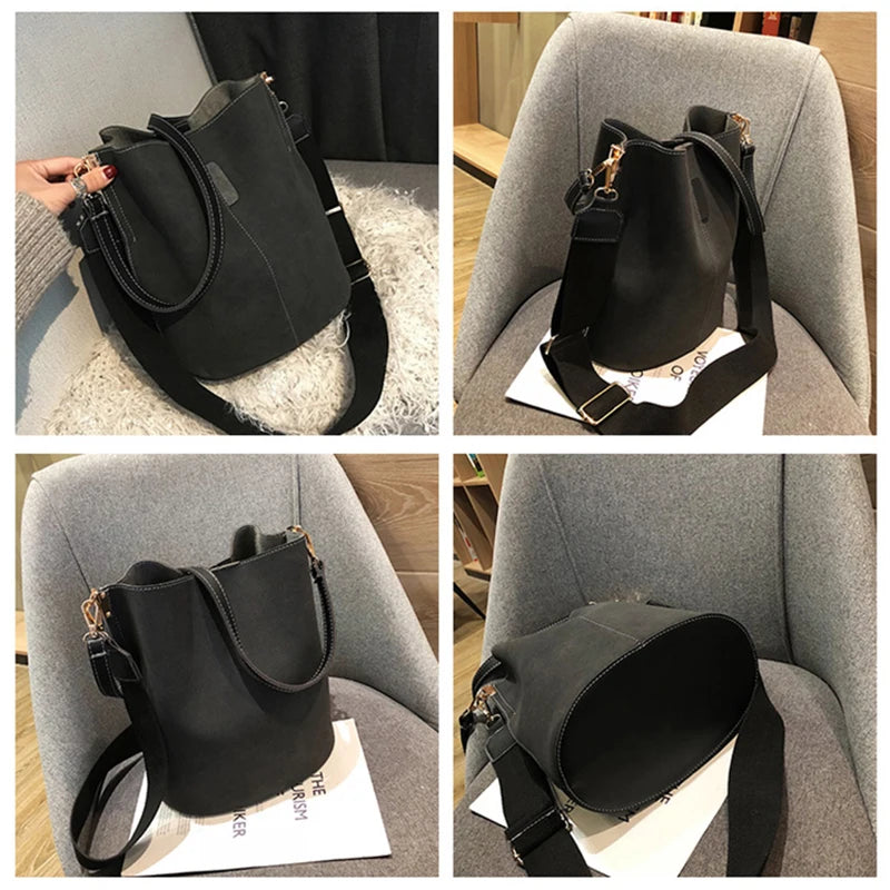 New Luxury Designer Bucket Bag For Women Large Capacity One Shoulder Tote High Quality Fashion Commuter Messenger Bag